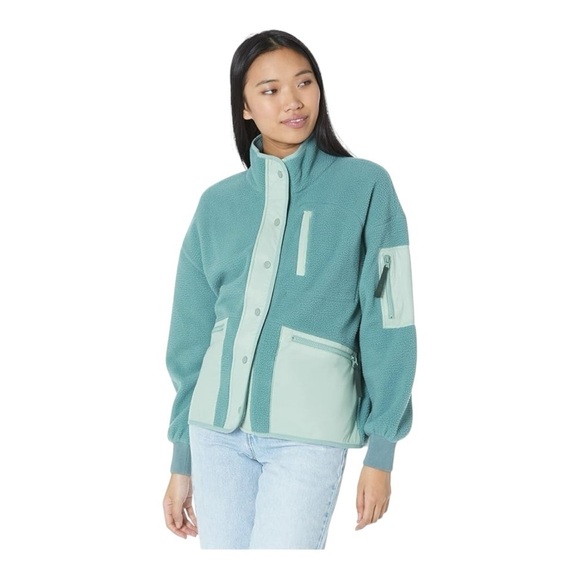 Madewell (Re)sourced Sherpa Snap-Front Jacket in Faded Shale NWT - Picture 8 of 8